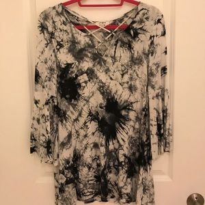 Umgee USA Tie-Dye Black Dress